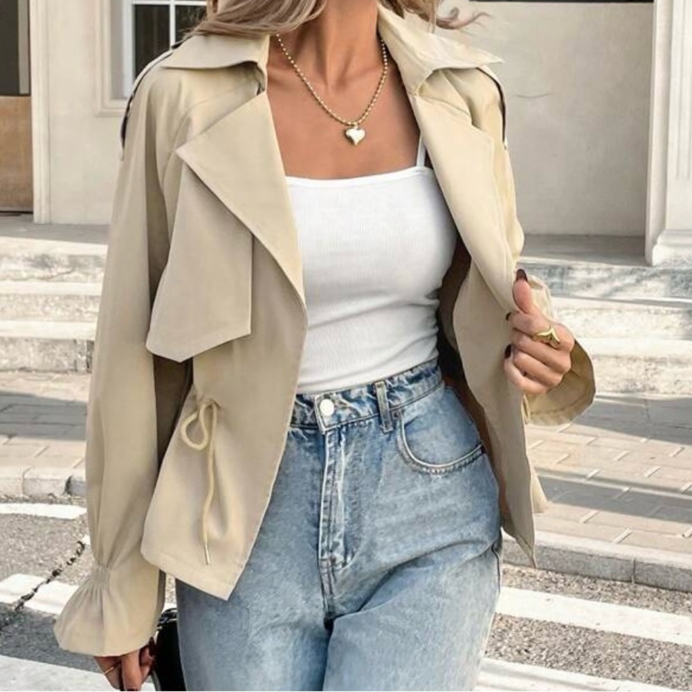 Women's Beige Trench Jacket - Picture 6 of 13